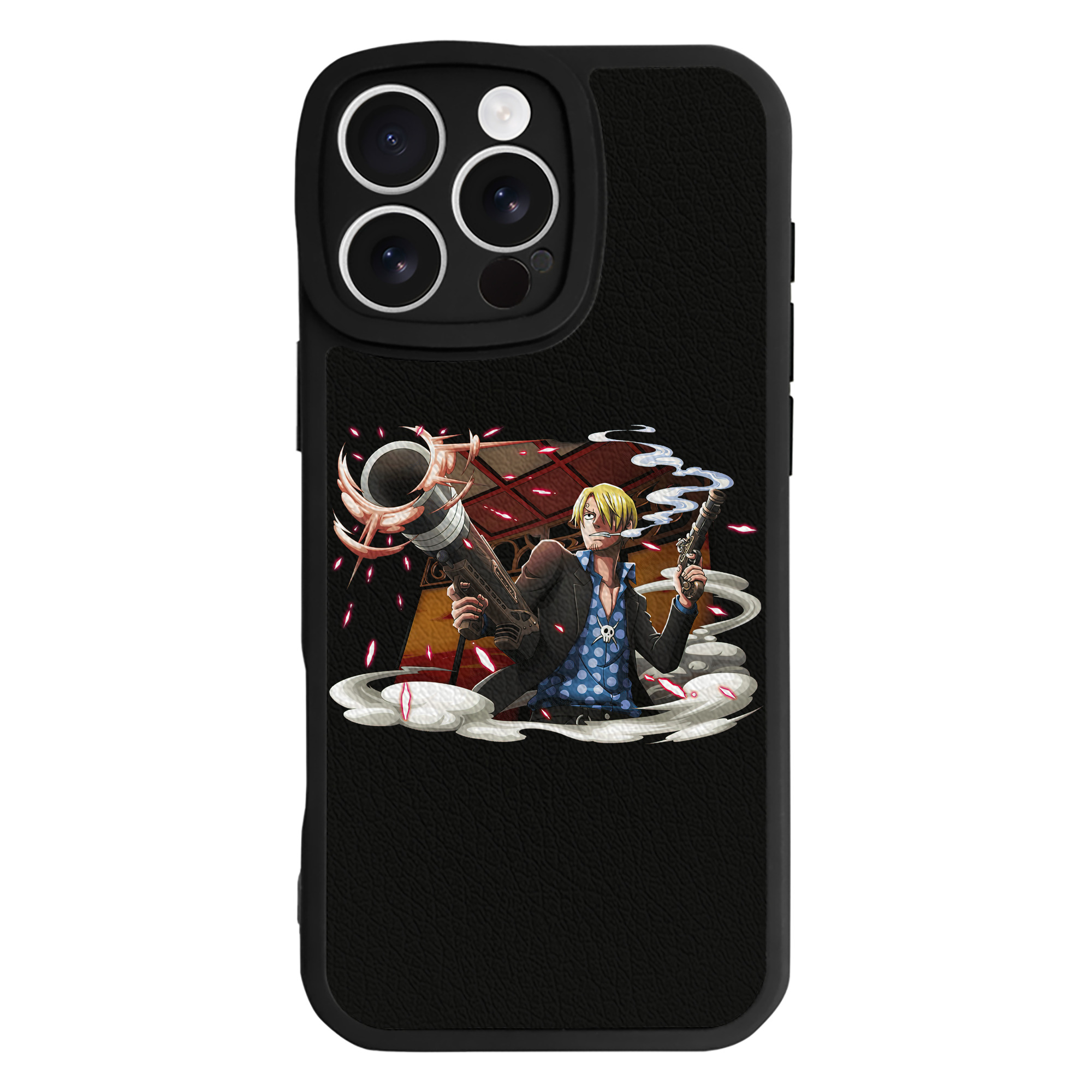 （画像用） ワンピース サンジ ONE PIECE Sanji 【iPhone 16シリーズ対応】シリコンスマホケース（レザー調） 材質：シリコン